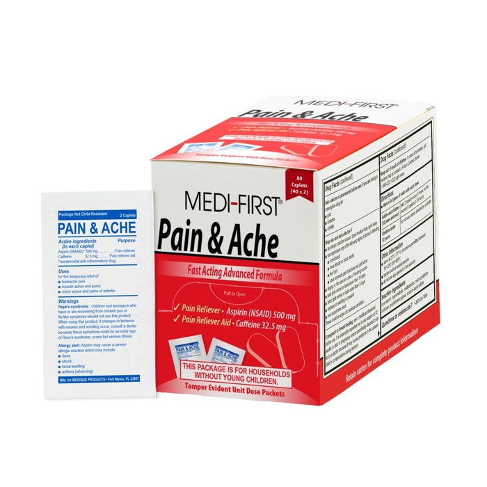 MediFirst Pain & Ache 80/BX, 40X2 Masune First Aid & Safety