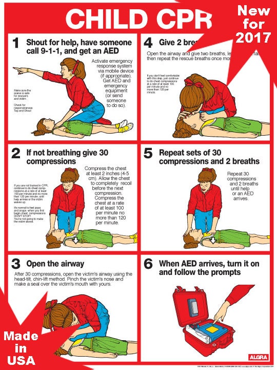CPR For Children Chart Masune First Aid & Safety
