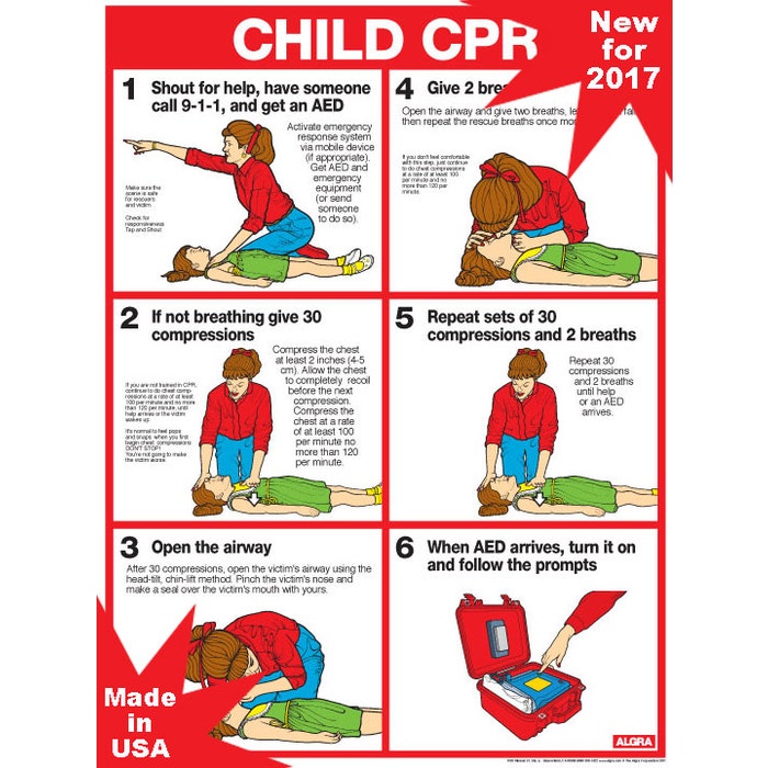 CPR For Children Chart | Masune First Aid & Safety