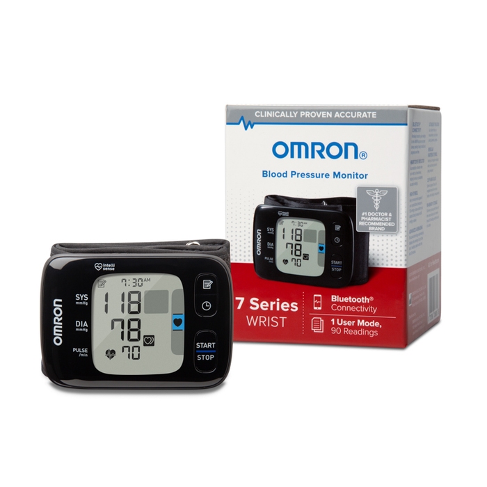 OMRON 7 Series Wrist Blood Pressure Monitor Wireless BlueTooth, 90  Accurate BP Readings